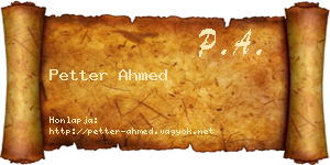 Petter Ahmed névjegykártya